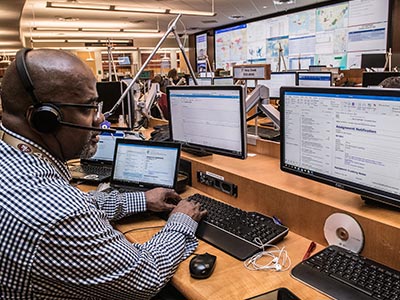 Man in front of computer