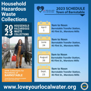 Town of Barnstable HHW Collection schedule for 2023. 