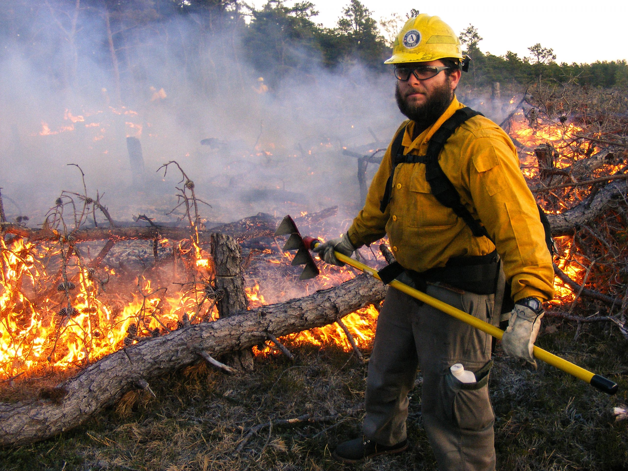 firefighter with fire