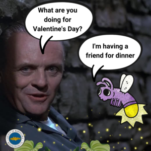 Hannibal Lecter and the female firefly enjoying having friends for dinner this Valentine's Day.