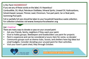 Latex paint is not hazardous. Consider donating it to local groups like schools and youth groups.