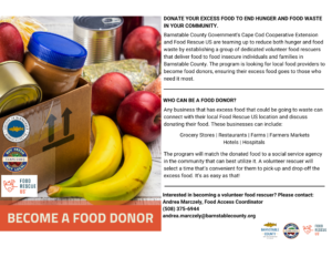 Flyer titled, Become A Food Donor.