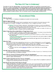 4-H Re-enrollment info.