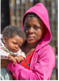 homeless woman and child
