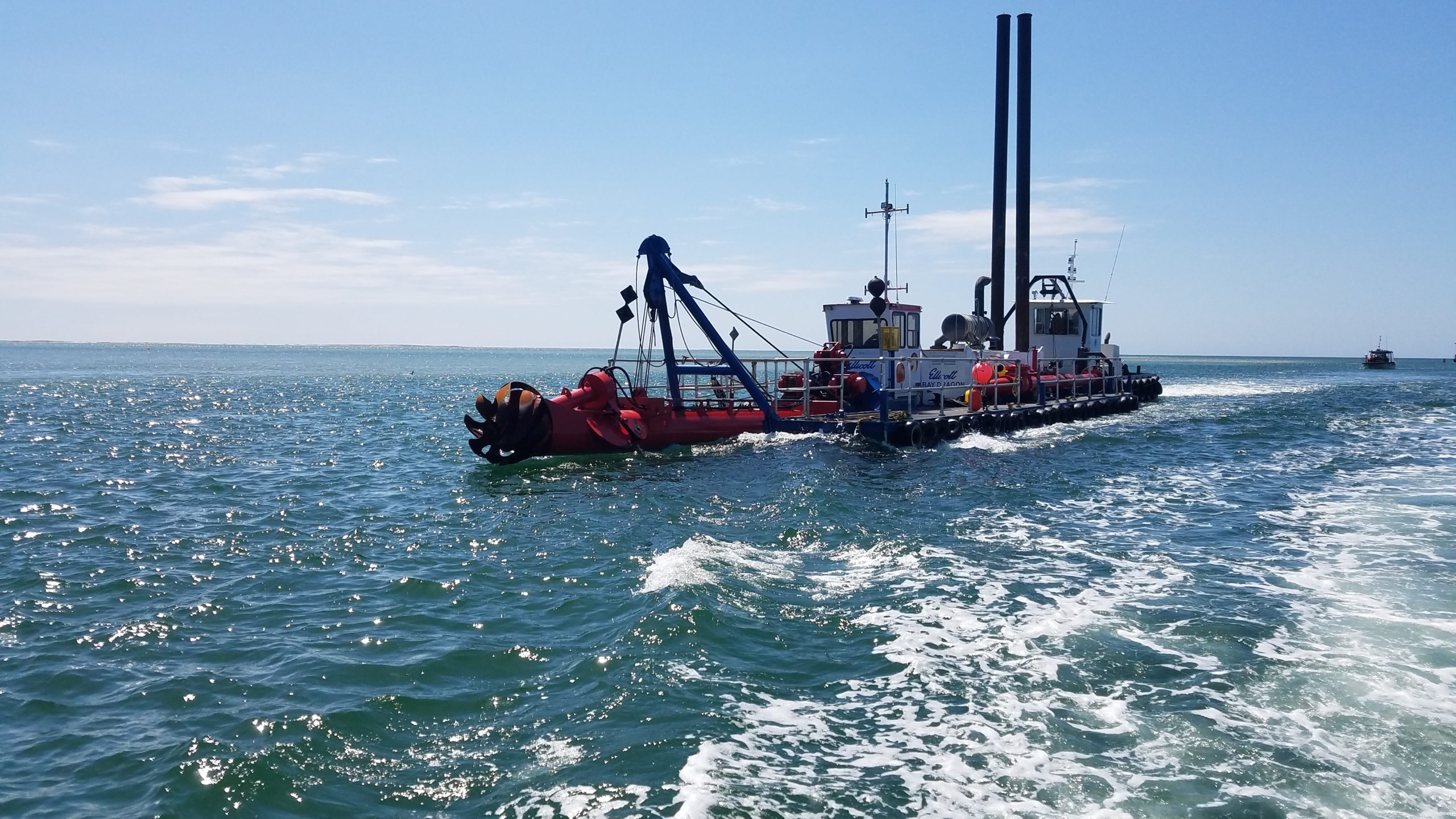 Sand Shifter being brought into Stage Harbor