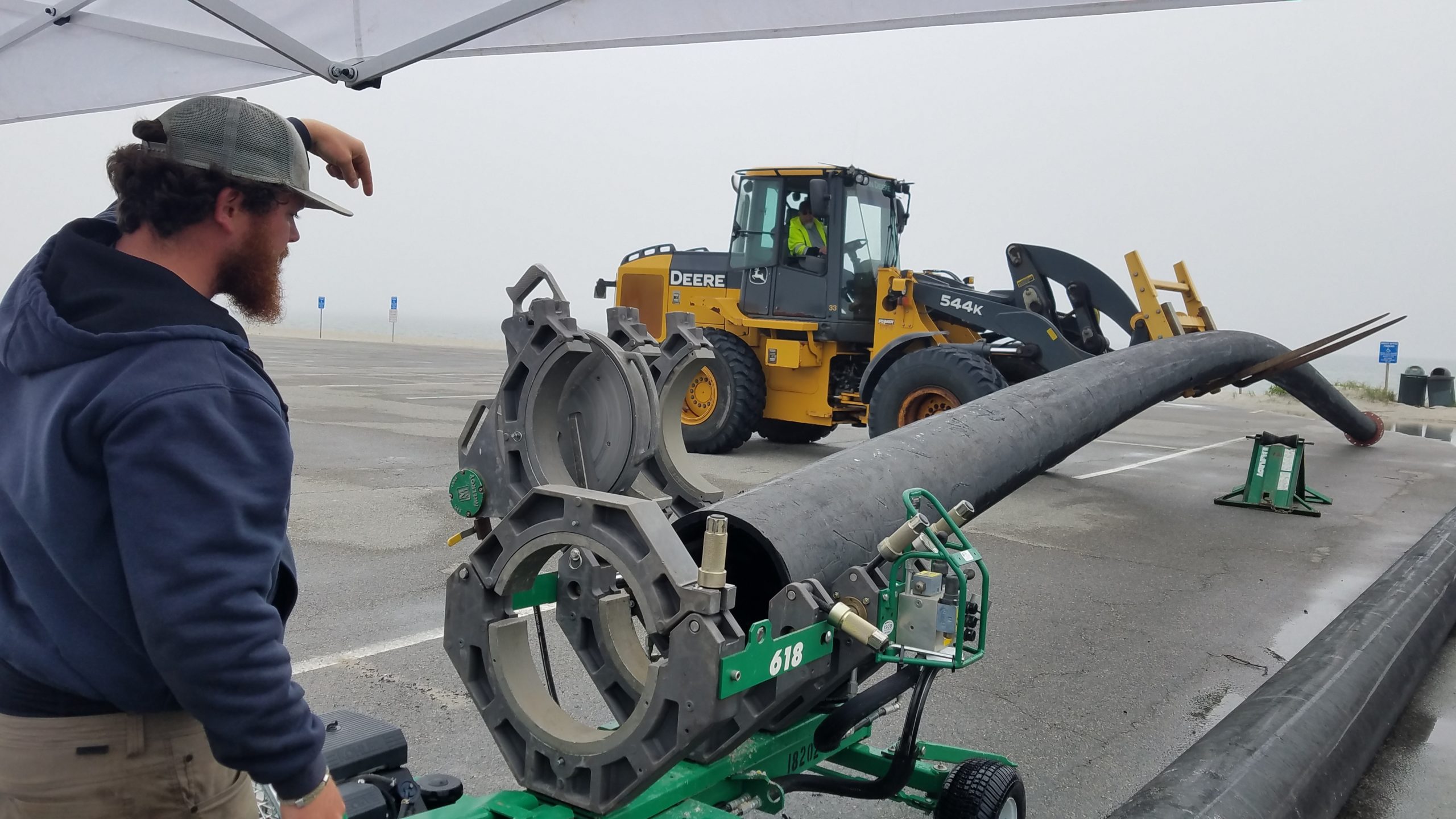 Pipe being loaded onto the Fusion Machine