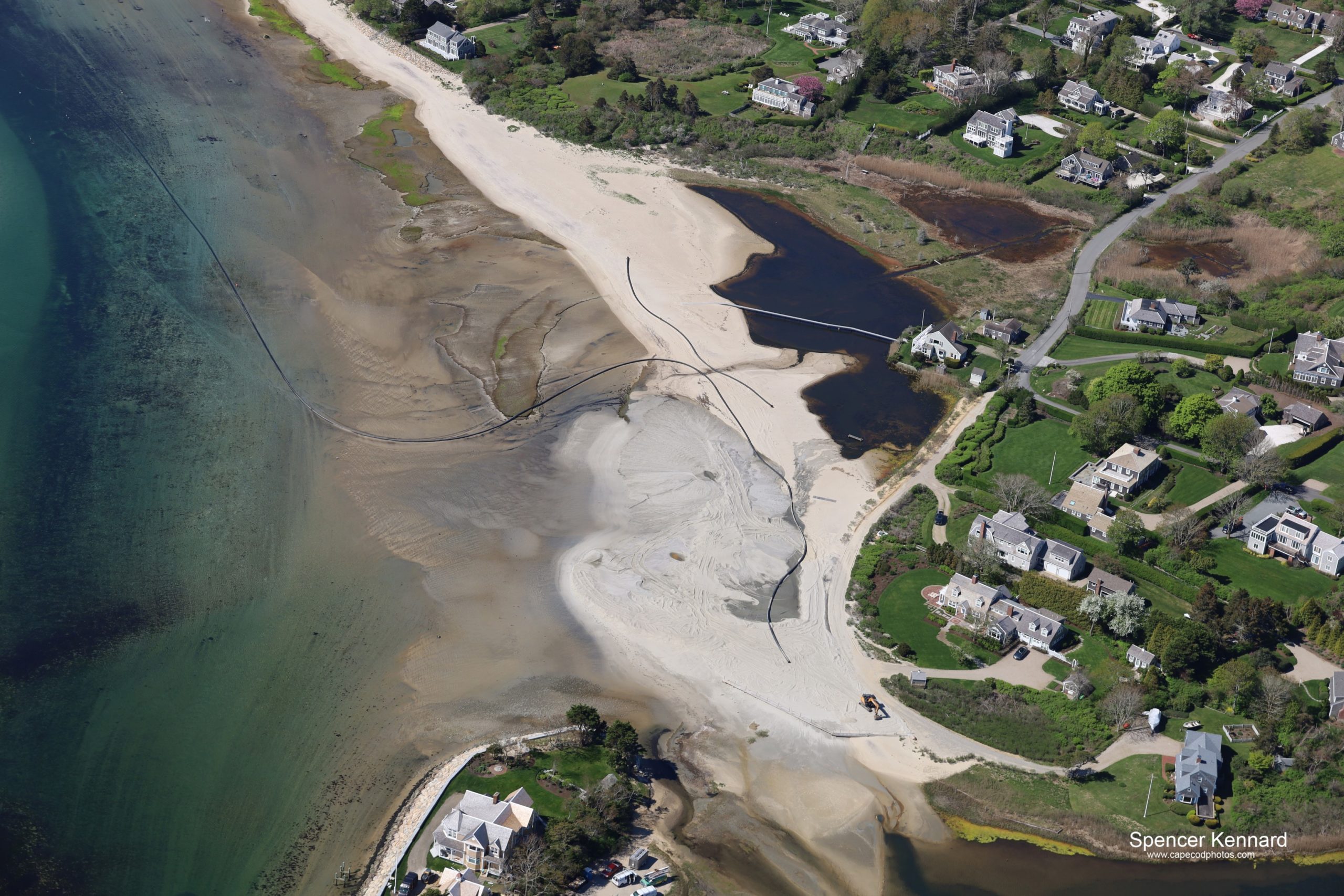 Aerial picture of the discharge area south of Minister's Point