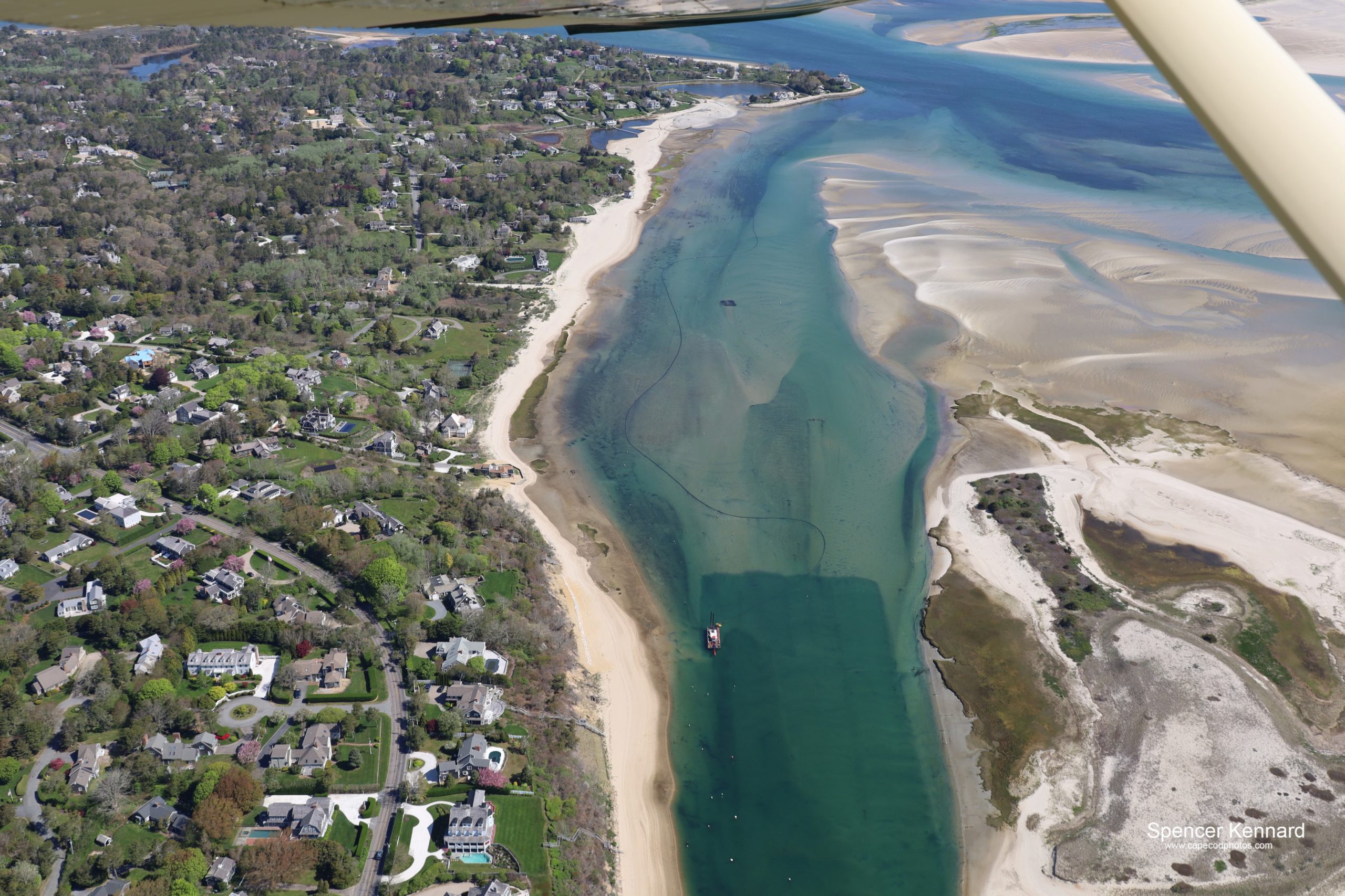 Aerial picture looking north from Aunt Lydia's Cove