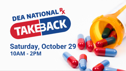 National Drug Take Back Day is Saturday October 29th, 10am to 2pm at a police station near you.