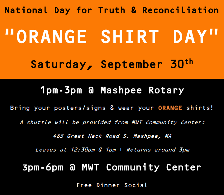 Orange Shirt Day to take place September 30th at the Mashpee Rotary ...