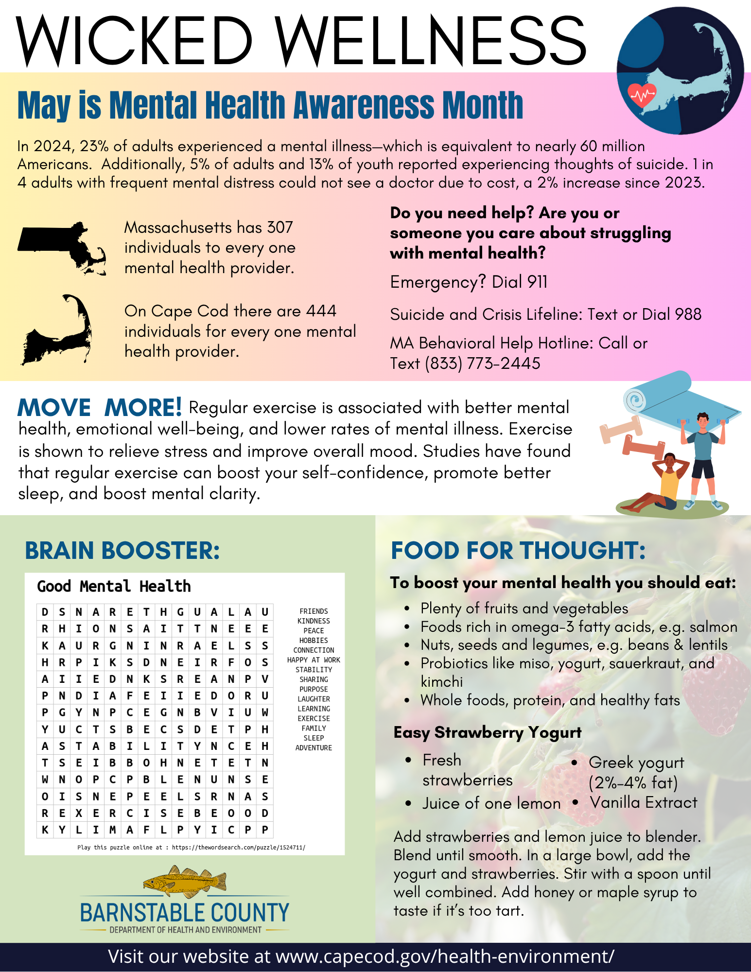 Wicked Wellness: May is Mental Health Awareness Month! - Barnstable County