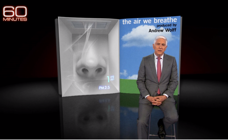 Picture of 60 Minutes introduction to "The Air We Breath"; Click the Image for full video.