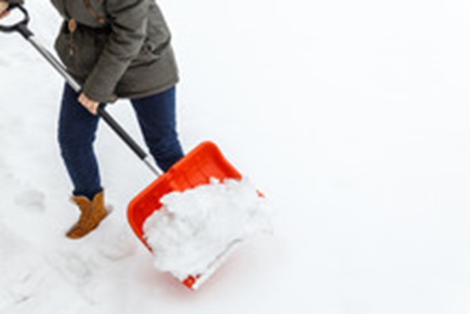 Person shoveling.