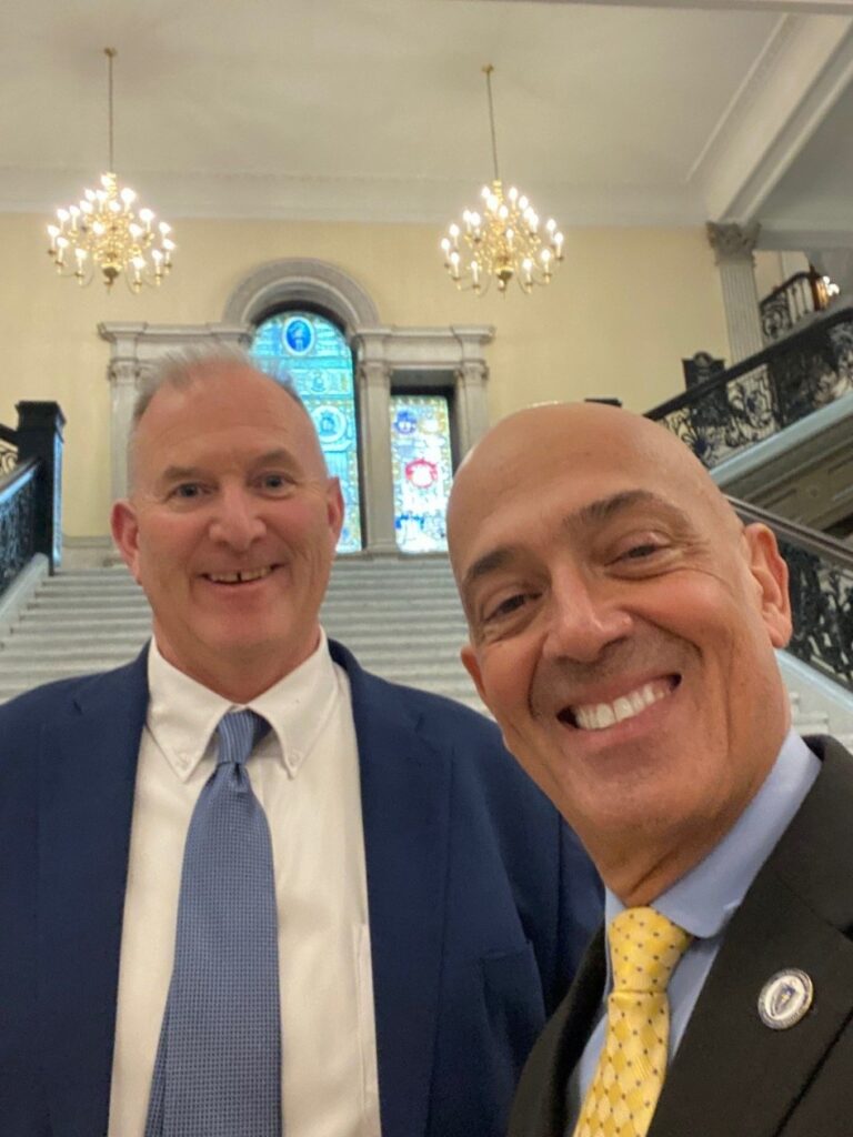 Chip Reilly, Barnstable County Emergency Preparedness Director, and Representative Steve Xiarhos.