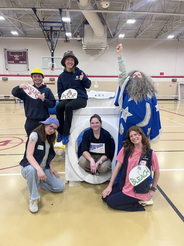 AmeriCorps members perform the Groundwater Guardian skit during WET Fest.