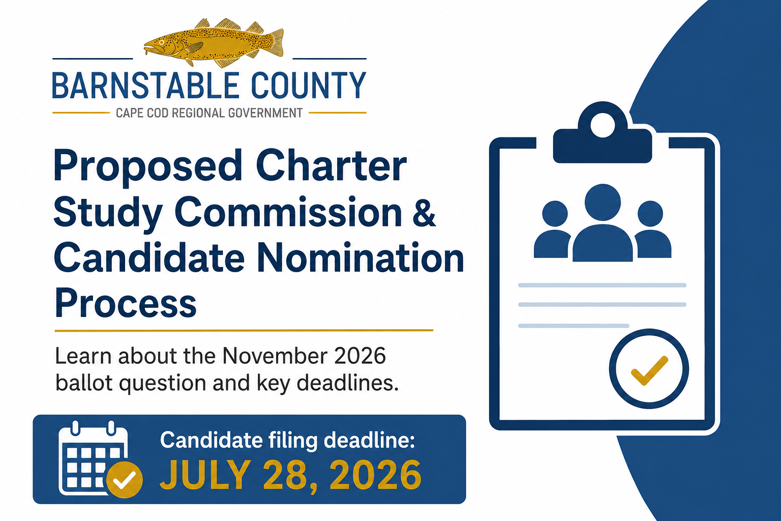 Barnstable County Provides Information on Proposed Charter Study Commission and Candidate Nomination Process