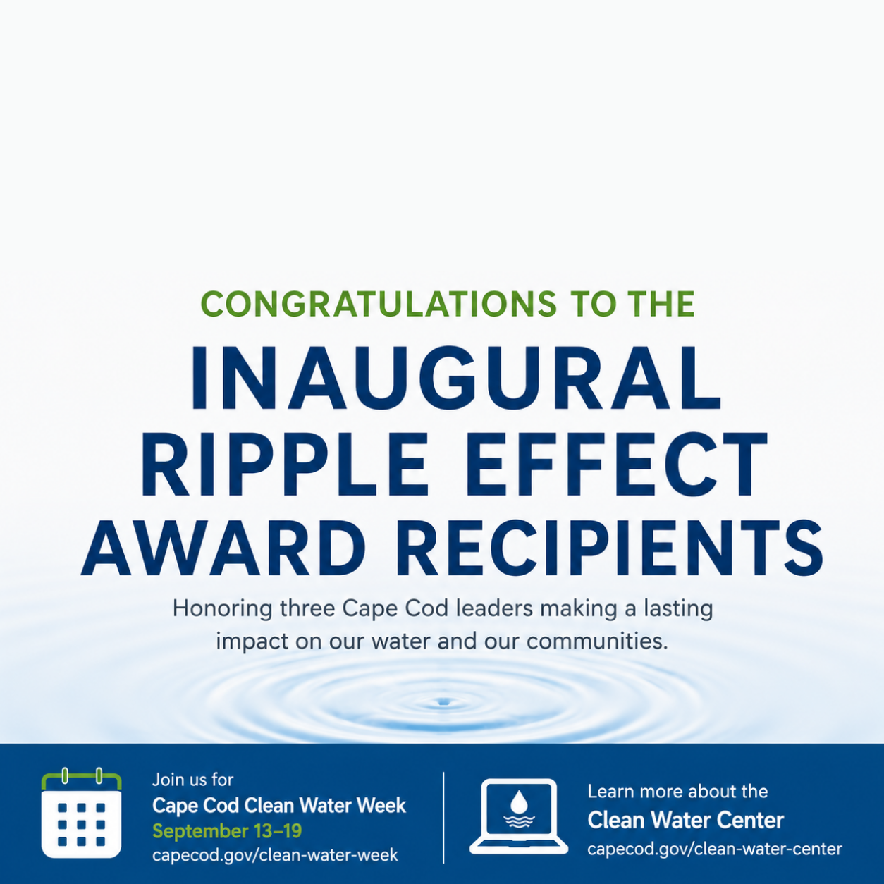 Barnstable County Announces Inaugural Ripple Effect Award Recipients