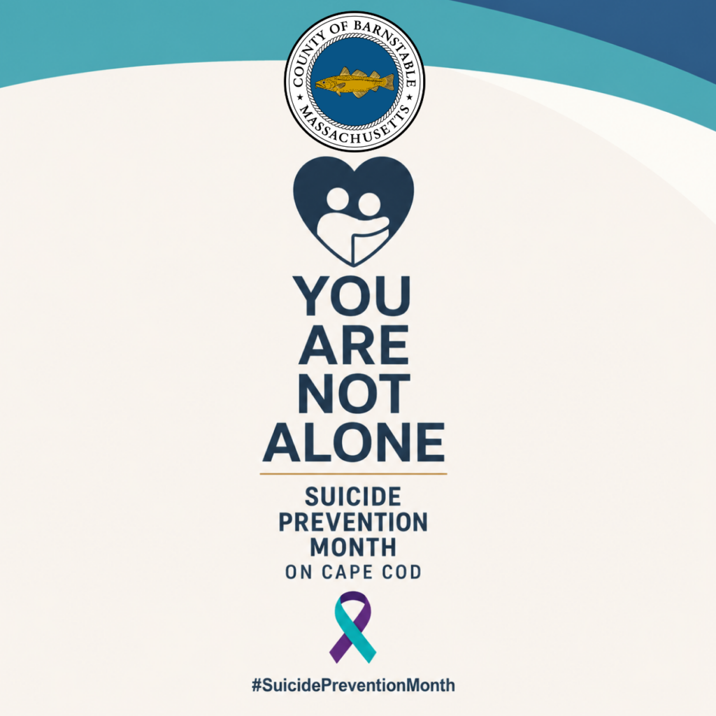 You are not alone graphic for suicide prevention month